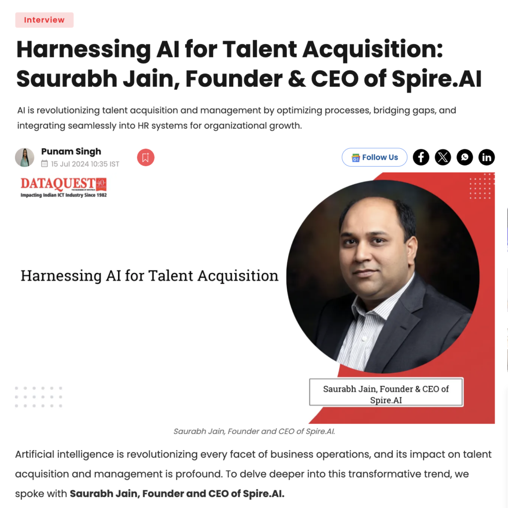 Harnessing AI for Talent Acquisition - Saurabh Jain, Spire.AI Founder, Interview with DataQuest